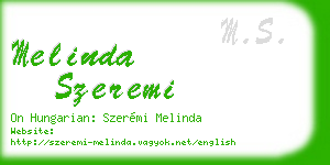 melinda szeremi business card