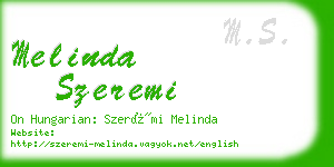 melinda szeremi business card